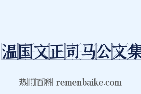 温国文正司马公文集是什么意思的图片